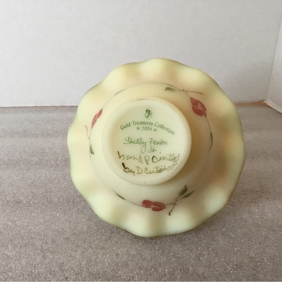 Fenton Pink Burmese Hand Painted Fairy Lamp Signed - Picture 3 of 7